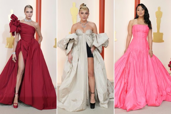 L'audacieuse et la belle (de gauche à droite) Cara Delevingne, Florence Pugh, Stephanie Hsu.