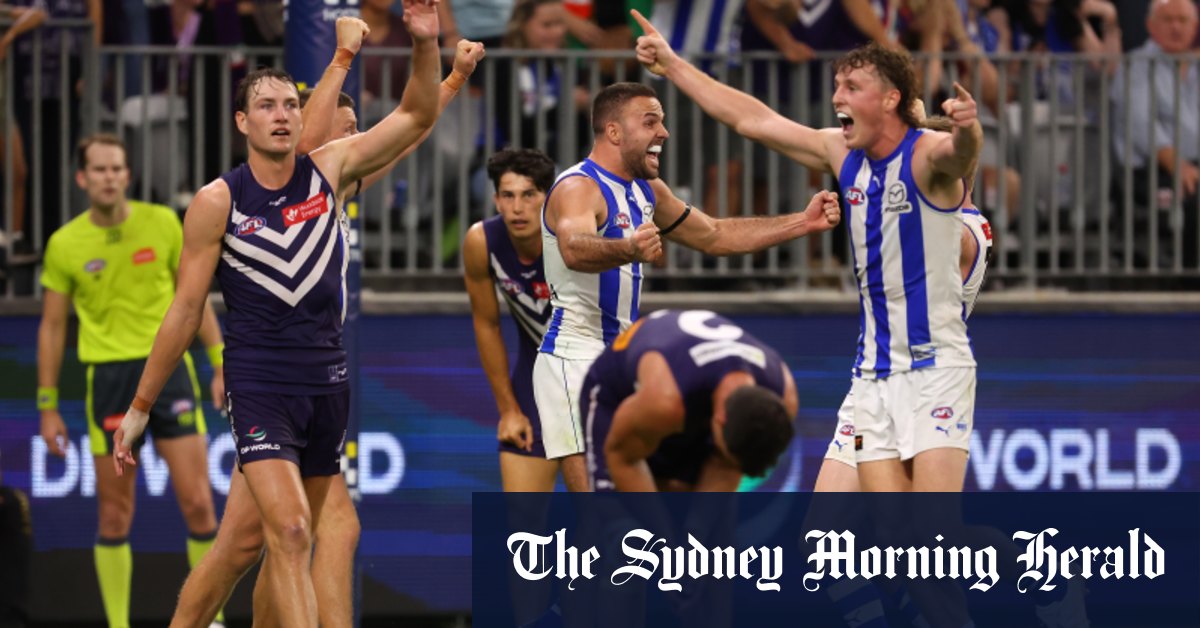 Les North Melbourne Kangaroos battent les Fremantle Dockers d'un point