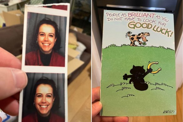 Sarah Thomas a trouvé de vieilles photos de passeport et une carte chérie de son père.