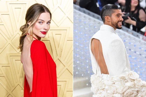 Margot Robbie et Bad Bunny ont adopté la tendance du back-baring sur le tapis rouge.