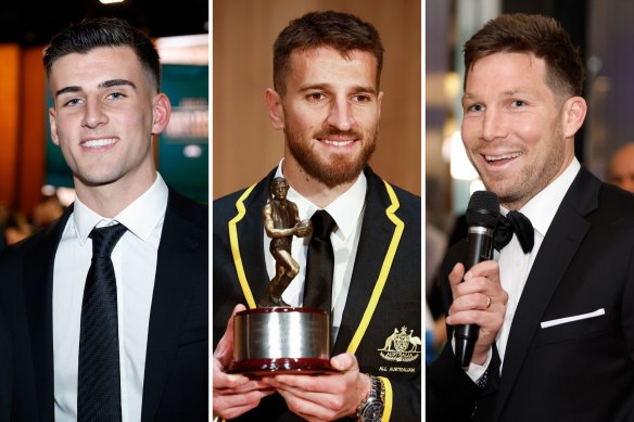 Nick Daicos, Marcus Bontempelli et Toby Greene.