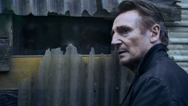 Liam Neeson sur le tournage de Blacklight à Melbourne.