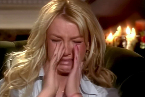 Britney Spears lors de son entretien avec Diane Sawyers en 2003.