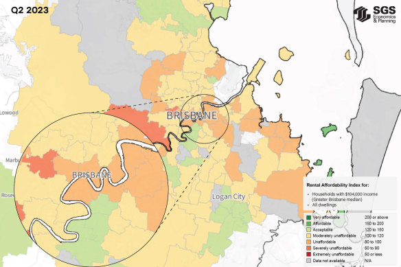 Abordabilité de la location à Brisbane.