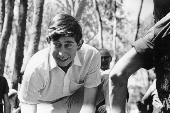 Le prince Charles écolier à Timbertop à Victoria en 1966.