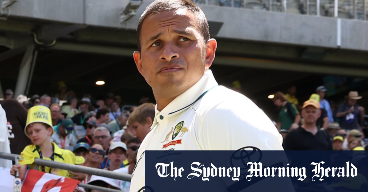 Usman Khawaja porte un brassard noir pour montrer sa solidarité avec la Palestine lors du test de Perth