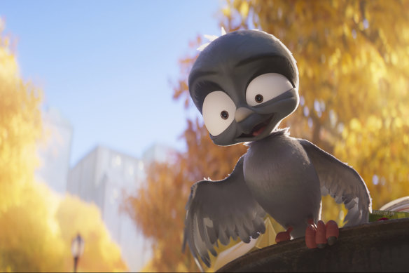 Awkwafina exprime un pigeon urbain intelligent nommé Chump in Migration. 