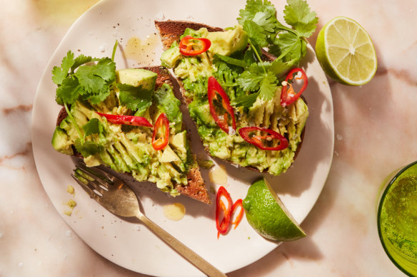 Avocat sur seigle au restaurant Bills à Sydney.