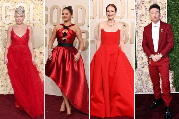 Florence Pugh, Selena Gomez, Julianne Moore et Barry Keoghan sur le tapis rouge des Golden Globes.