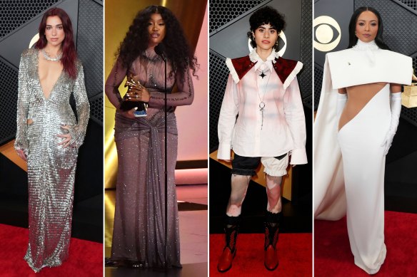 Dua Lipa en Courrèges, SZA, Montaigne et Kat Graham en Stéphane Rolland aux Grammys.