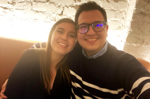 Brittany Higgins et son partenaire David Sharaz.
