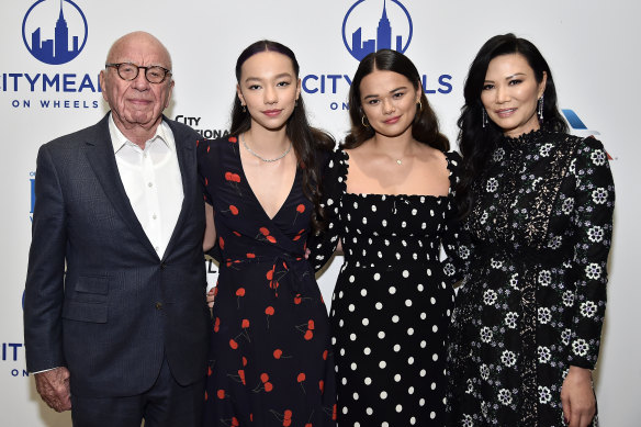Rupert Murdoch, Grace Murdoch, Chloe Murdoch et Wendi Murdoch à New York en 2019.