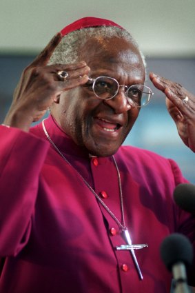 L'archevêque et lauréat du prix Nobel Desmond Tutu en 1993.
