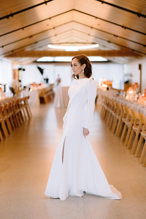 Toujours celle-là… Patricia Esser dans sa robe Maticevski.