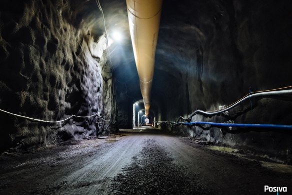 L’installation souterraine de stockage des déchets nucléaires d’Olkiluoto stockera les barres de combustible usé à 450 mètres sous la surface.