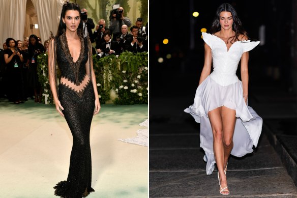 Kendall Jenner a troqué le noir et l'or contre du blanc et de l'angélique.
