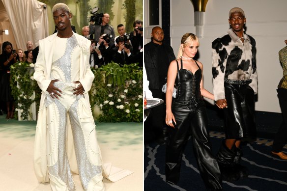 Lil Nas X a sorti l'imprimé animal pour l'after-party du Met Gala, à laquelle il a assisté avec la chanteuse Camila Cabello.