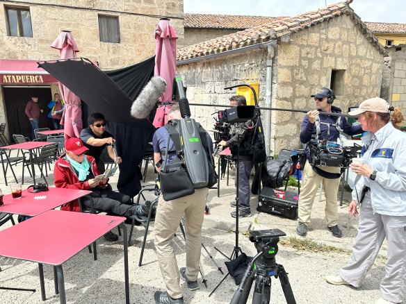 Tournage de The Way, My Way sur le Camino de Santiago en Espagne en 2023.