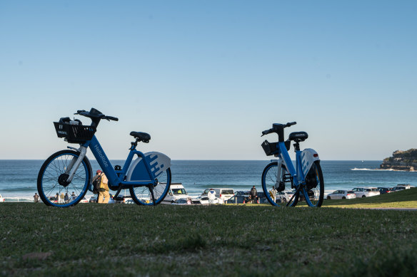 Partagez des vélos utilisés à Bondi en juillet 2023.
