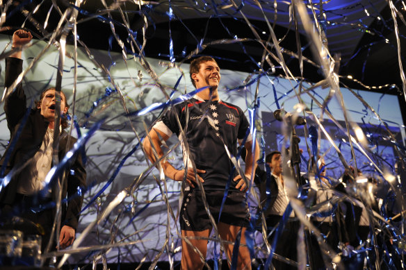 Les Rebels de Melbourne lors de leur événement de lancement du Super Rugby en 2010.
