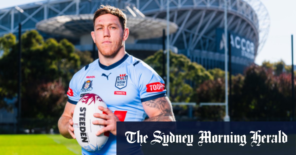 Russell Crowe, copropriétaire de South Sydney, a aspergé Cameron McInnes.  Maintenant, le Cronulla Shark est prêt à faire ses débuts avec NSW Blues dans State of Origin I