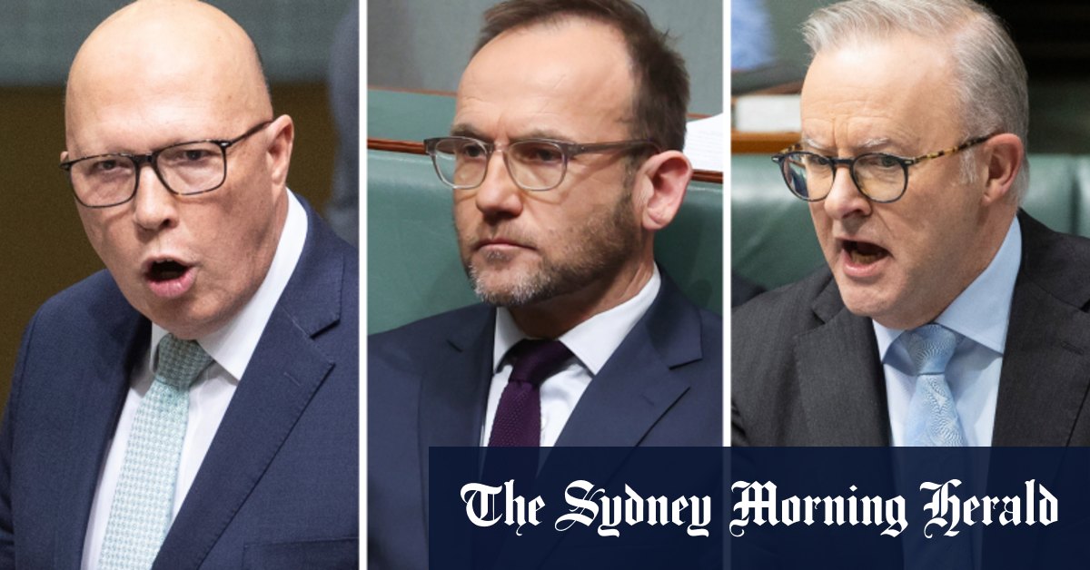 Peter Dutton et Anthony Albanese affrontent le leader des Verts Adam Bandt à propos des manifestations à Gaza