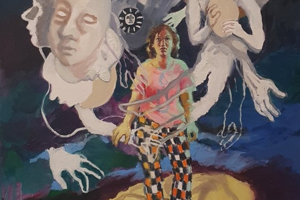 Un détail de « Autoportrait avec des êtres improbables » de Wendy Sharpe, exposé cette année au Salon des Refusés.