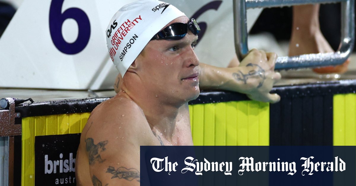 Cody Simpson participe à la finale B du 100 m nage libre