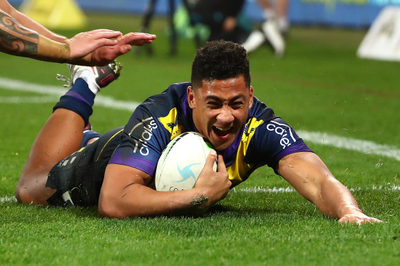 Dean Ieremia marque un essai pour le Storm en 2022.