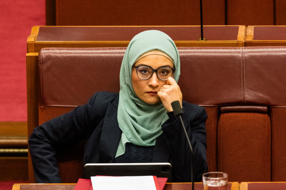 Fatima Payman à l’heure des questions mercredi.