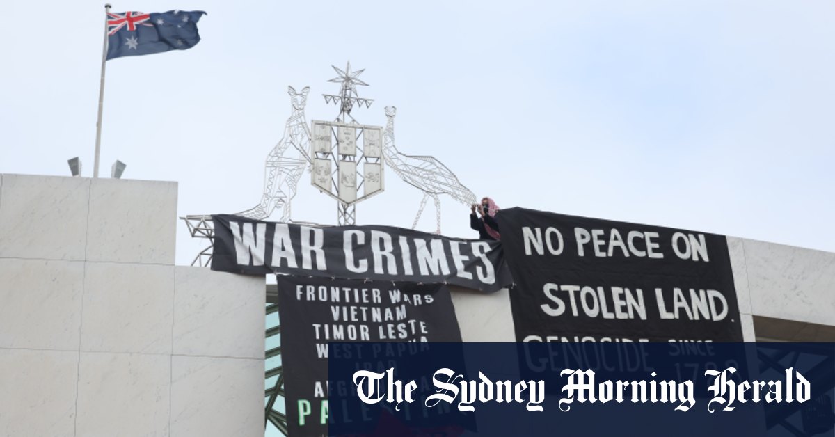 Manifestations pro-palestiniennes au sommet du Parlement à Canberra