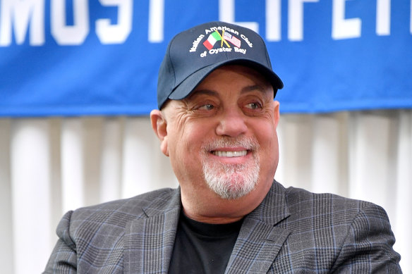 Billy Joel lors d'une conférence de presse en 2018 honorant sa 100e performance au Madison Square Garden.