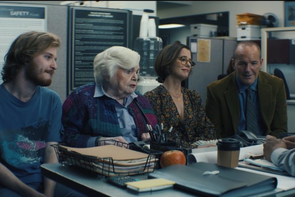 Fred Hechinger, June Squibb, Parker Posey et Clark Gregg dans Thelma. 