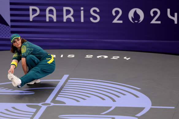 Rachael Gunn pendant sa routine à Paris.