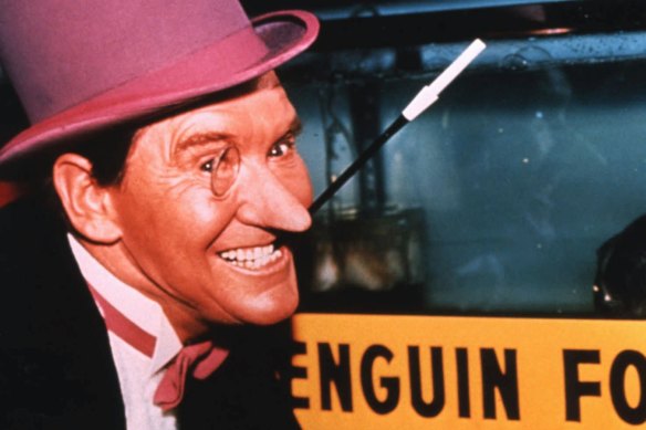 Burgess Meredith dans le rôle du Pingouin dans les années 1960.