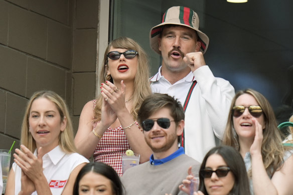 Taylor Swift et Travis Kelce faisaient partie des célébrités présentes à la finale.
