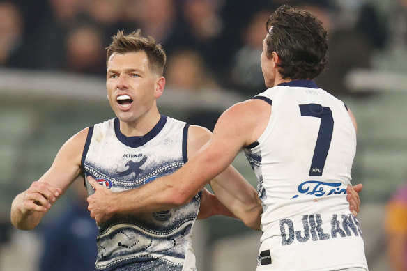 Shaun Higgins, le joueur de Geelong en 2021.
