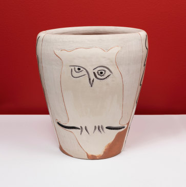 Visage et chouette de Pablo Picasso, 1958.