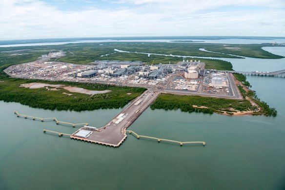 L'installation de traitement de GNL Ichthys à Bladin Point à Darwin.