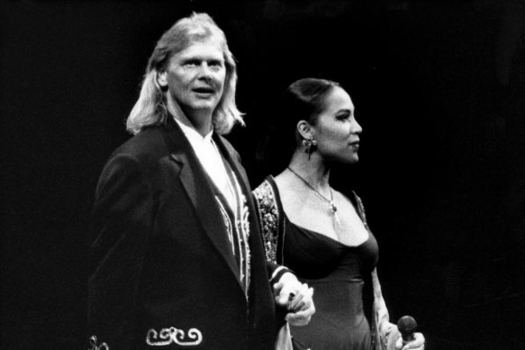John Farnham et Kate Ceberano se produisent dans Jesus Christ Superstar à Melbourne en 1992.