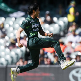 Le Pakistanais Muhammad Rizwan célèbre une nouvelle victoire contre l'Australie.