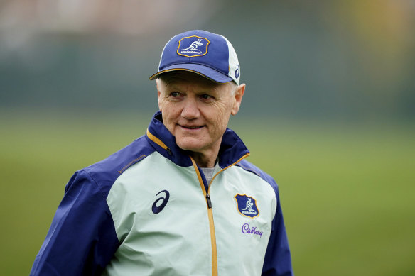 Joe Schmidt à l'entraînement des Wallabies.