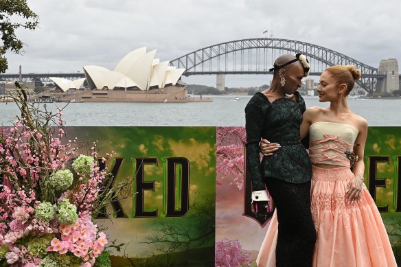 Cynthia Erivo et Ariana Grande à Sydney pour la première mondiale du film plus tôt ce mois-ci.