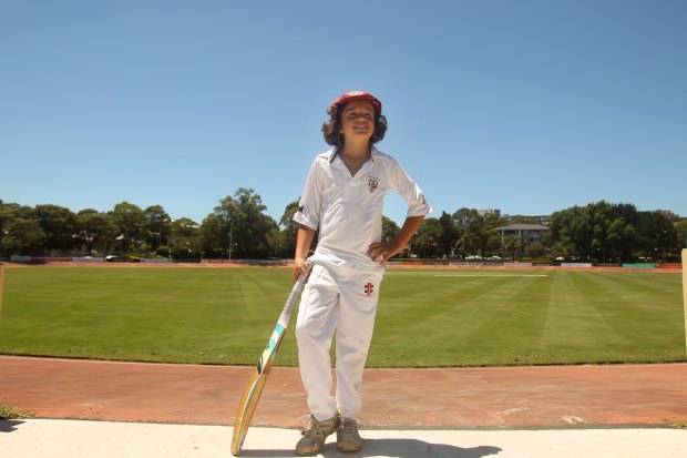Sam Konstas pose pour une photo à l'âge de neuf ans à Hurstville Oval.