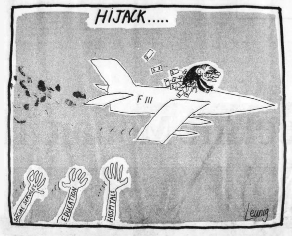 Le premier dessin animé de Leunig pour The Age, réalisé pour couvrir Ron Tandberg, qui était en congé, en 1969.
