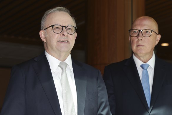 Le Premier ministre Anthony Albanese et le chef de l'opposition Peter Dutton.