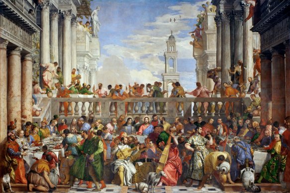 Les Noces de Cana de Paolo Véronèse (1563) : la fête amusante de Jésus.