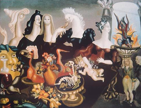 The Meal of Lord Candlestick de Leonora Carrington (1938) : de la nourriture pour bébé ?