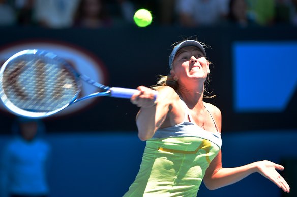 Maria Sharapova en action lors de l'Open d'Australie 2013.