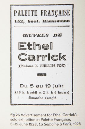 Publicité pour le salon solo de Paris de 1928.